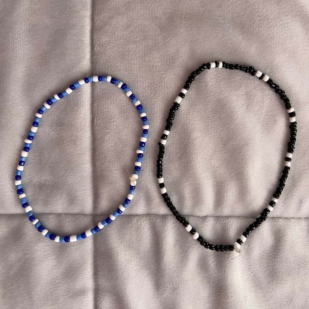 2 beaded choker necklaces